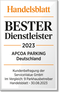 Handelsblatt Siegel - APCOA Bester Dienstleister 2023