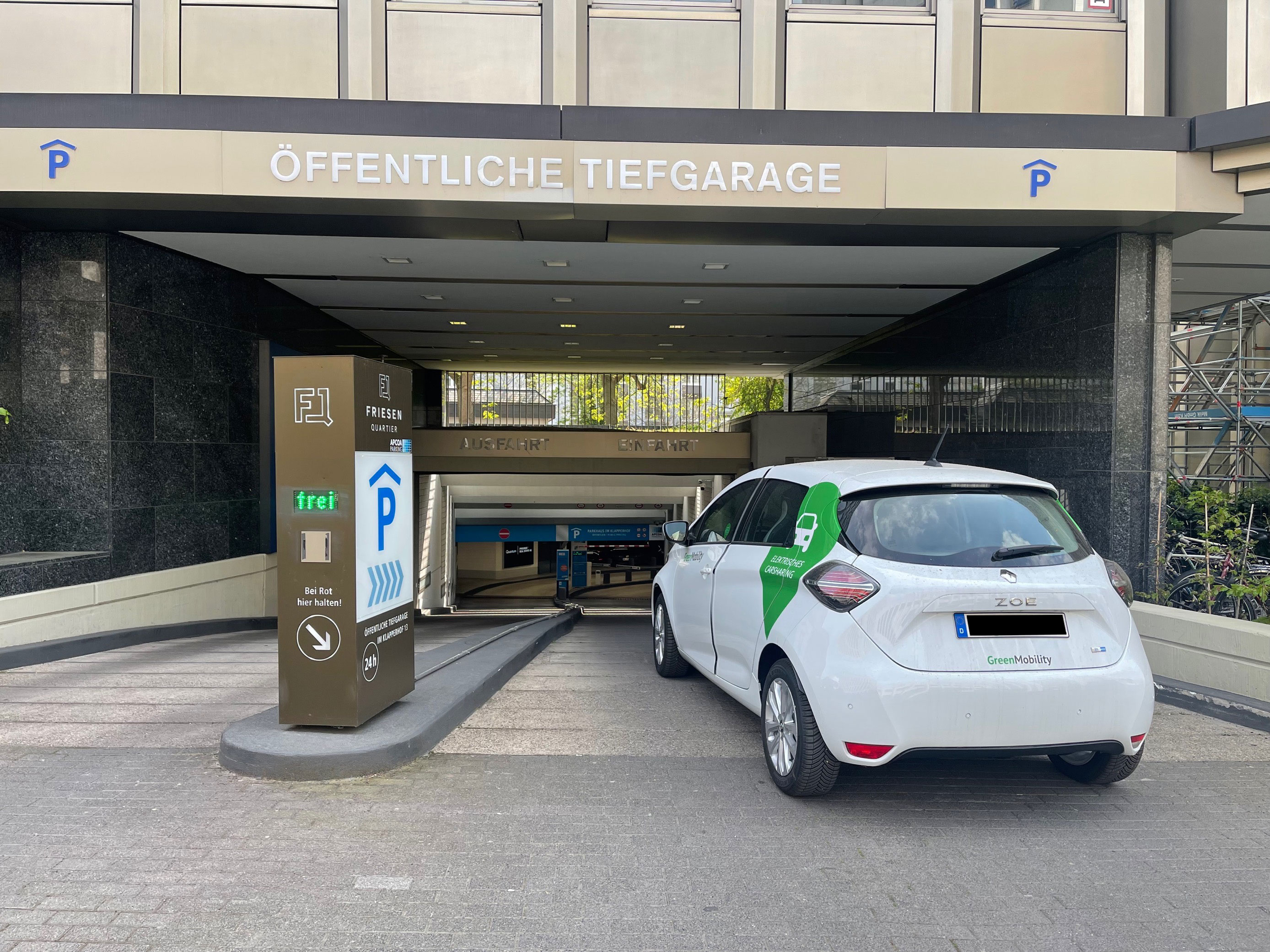 APCOA Kooperation mit GreenMobility in Köln